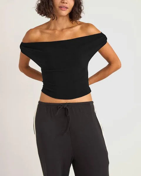Rhythm Juno Off Shoulder Top Black