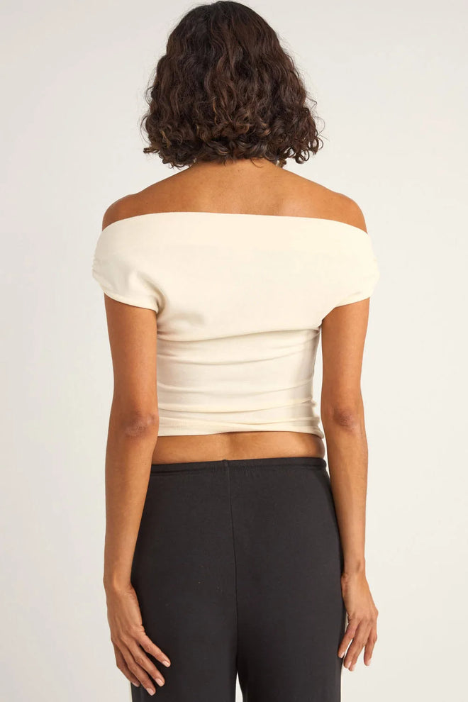Rhythm Juno Off Shoulder Top Cream