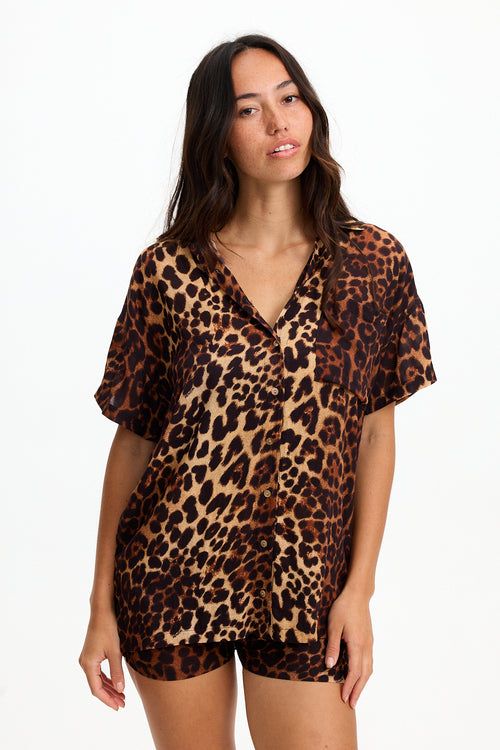 Benoa Swim Aloha Shirt Dress Sahara