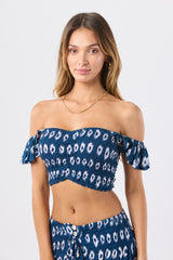 Tiare Hawaii Hollie Crop Top Halo Drift Navy