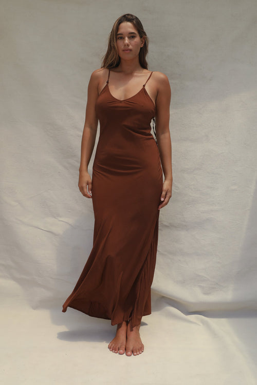 Stone Fox Alma Beaded Slip Dress Coconut Oil