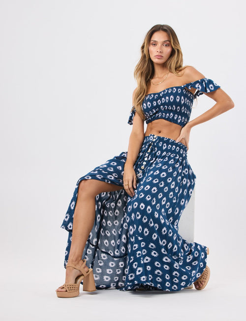 Tiare Hawaii Dakota Skirt Halo Drift Navy