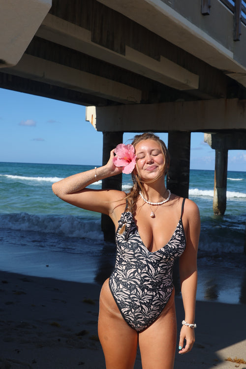 Coral Swim X Havana One Piece Midnight Sands with Black Piping