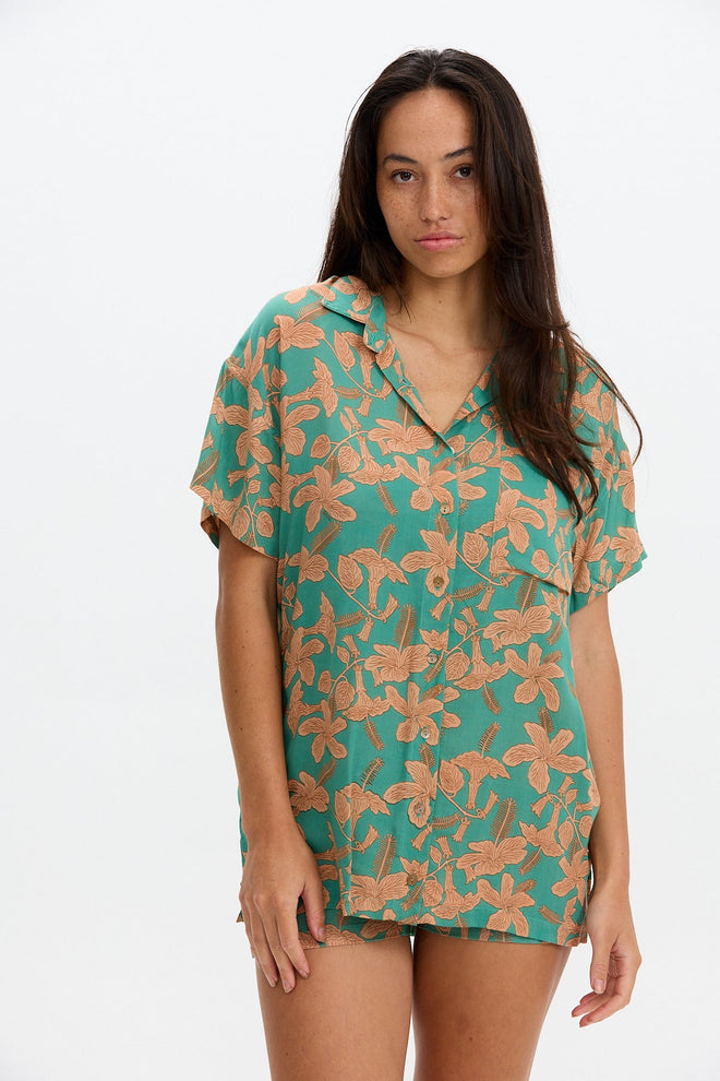 Benoa Swim Aloha Shirt Dress Tropics
