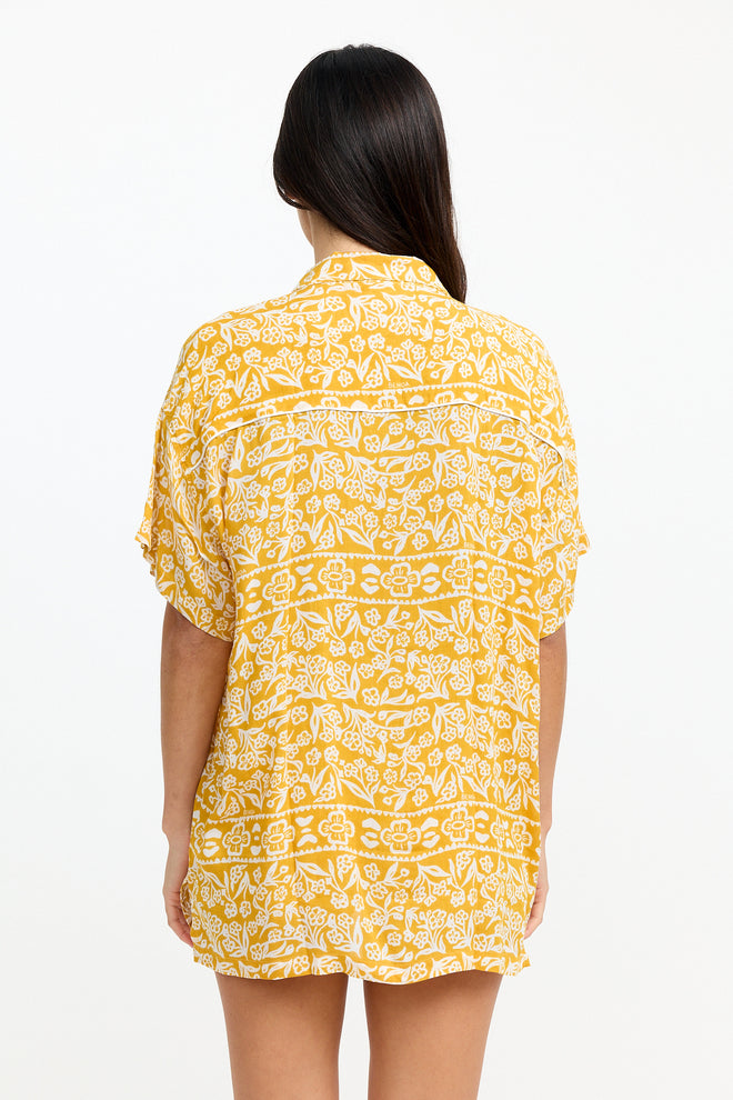 Benoa Swim Aloha Shirt Dress Goldie