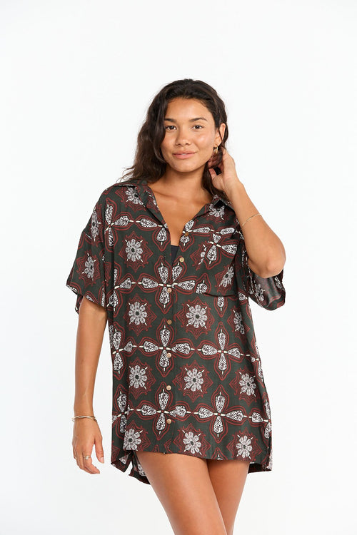 Benoa Swim Aloha Shirt Dress Kaleido