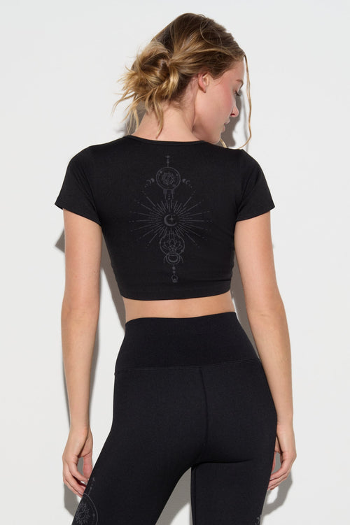 Spiritual Gangster Seamless Lunar Light Mila Top Black