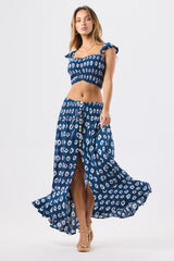 Tiare Hawaii Dakota Skirt Halo Drift Navy