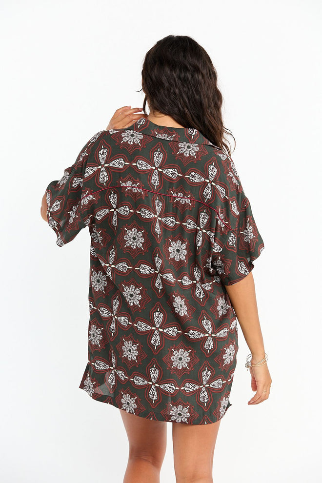 Benoa Swim Aloha Shirt Dress Kaleido