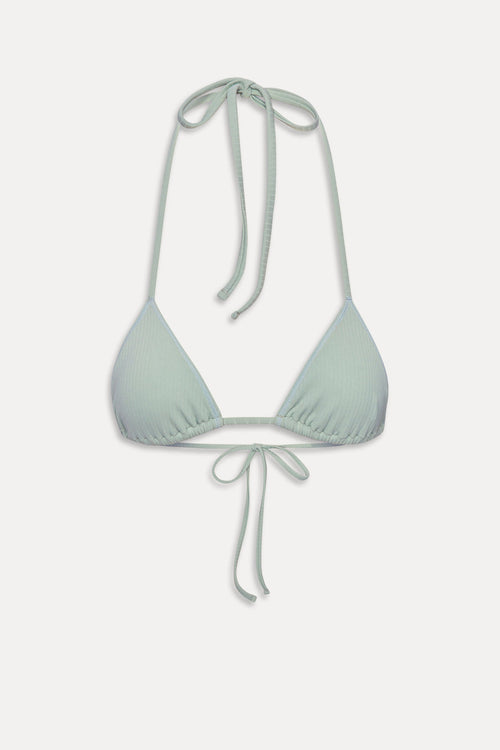 Frankies Bikinis Nick Ribbed Triangle Top Minty