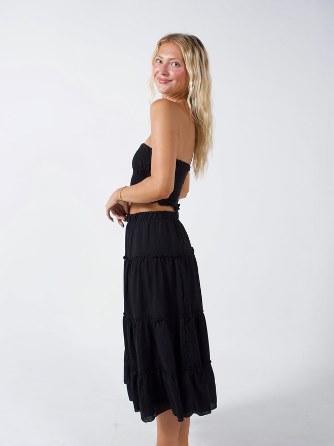 Coral Swim X Sunshine Skirt Black