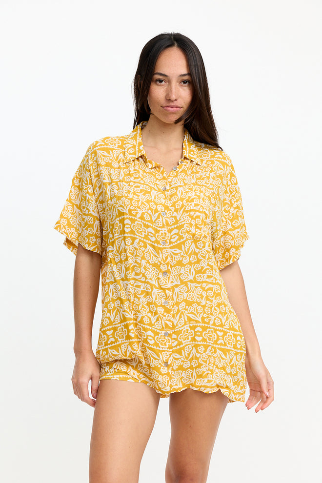 Benoa Swim Aloha Shirt Dress Goldie