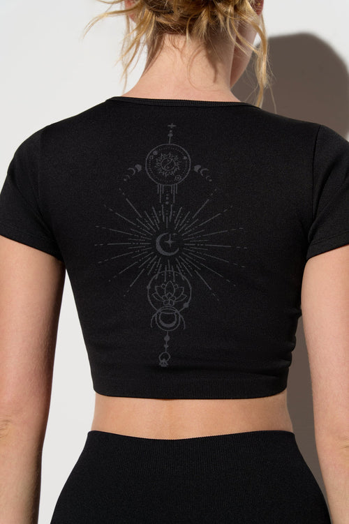 Spiritual Gangster Seamless Lunar Light Mila Top Black