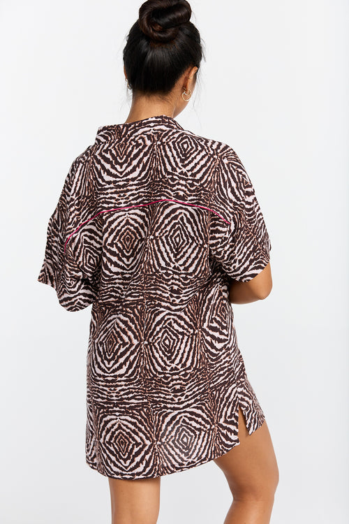 Benoa Swim Aloha Shirt Dress Safari