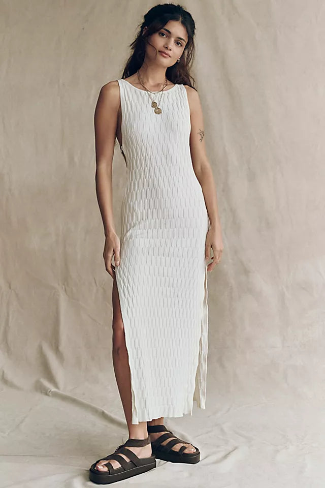 Free-est People Lilliana Sweater Midi Dress Coconut Milk