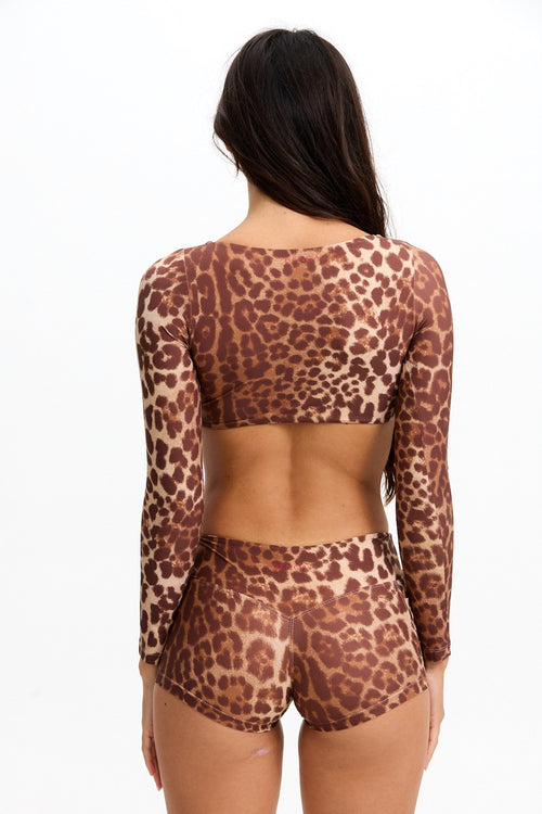 Benoa Long Sleeve Crop Top Sahara